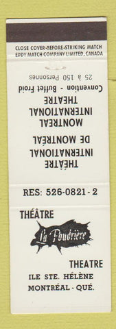Matchbook Cover - Theatre La Poudriere Montreal QC movies