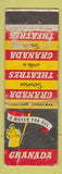 Matchbook Cover - Granada Movie Theatres UK England WORN