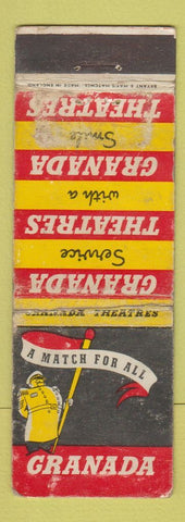 Matchbook Cover - Granada Movie Theatres UK England WORN