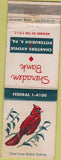 Matchbook Cover - Sheraden Bank Pittsburgh PA cardinal WORN
