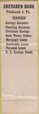 Matchbook Cover - Sheraden Bank Pittsburgh PA cardinal WORN
