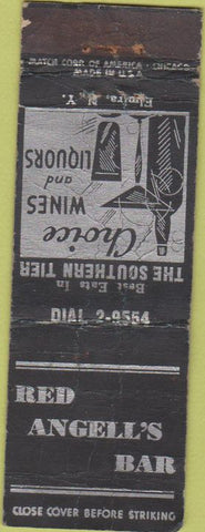 Matchbook Cover - Red Angell's Bar Elmira NY WORN