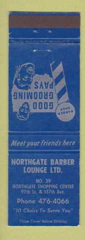 Matchbook Cover - Northgate Barber Shop Canada