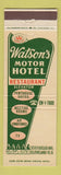 Matchbook Cover - Watson's Motor Hotel Restaurant Cleveland OH Full Length