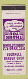 Matchbook Cover - Becknell Barber Shop Warsaw IN WEAR