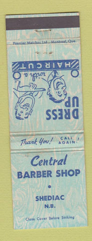 Matchbook Cover - Central Barber Shop Shediac NB