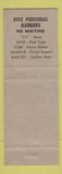 Matchbook Cover - Cy Larcom Barber Shop Hawthorne CA