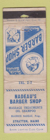 Matchbook Cover - Nadeau's Barber Shop Stratton ME WEAR