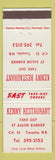 Matchbook Cover - Kenny Restaurant Tracadie NB