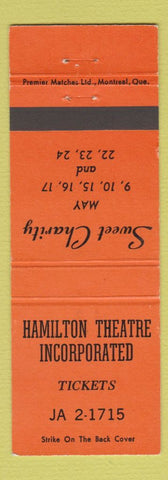 Matchbook Cover - Hamilton Theatre Inc Sweet Charity Movies ON? 1969