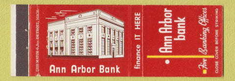 Matchbook Cover - Ann Arbor Bank MI