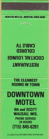 Matchbook Cover - Downtown Motel Wausau WI