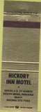 Matchbook Cover - Hickory Inn Motel South Bend IN