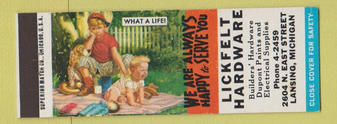 Matchbook Cover - Lickfelt Hardware Lansing MI