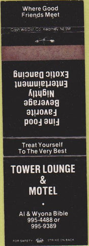 Matchbook Cover - Tower Lounge Motel strip club