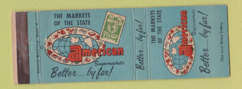 Matchbook Cover - American Supermarkets Grocery