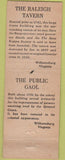 Matchbook Cover - Historic Virginia Raleigh Tavern Williamsburg VA