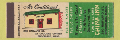 Matchbook Cover - China Inn Restaurant Brookline MA