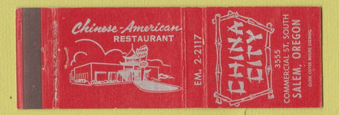 Matchbook Cover - China City Chinese Restaurant Salem OR