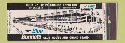 Matchbook Cover - Blue Bonnets Horse Racing QC