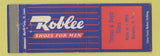 Matchbook Cover - Roblee Men's Shoes Thomas Dwyer Shoes Batavia NY