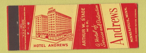 Matchbook Cover - Andrews Hotel Minneapolis MN