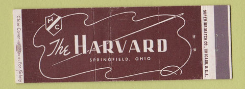 Matchbook Cover - The Harvard Springfield OH Full Length