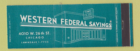 Matchbook Cover - Western Federal Savings Chicago IL Full Length