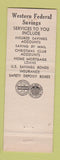 Matchbook Cover - Western Federal Savings Chicago IL Full Length
