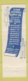 Matchbook Cover - Clean Coverall Supply St Louis MO Full Length