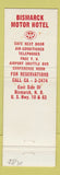 Matchbook Cover - Bismarck Motor Hotel ND WEAR Full Length