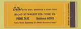 Matchbook Cover - Ellis Auto Body Radiator York PA Full Length