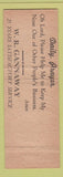 Matchbook Cover - Central Laundry Linen Lansing MI Full Length