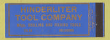 Matchbook Cover - Hinderliter Tool Tulsa OK drilling fishing tools Full Length