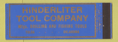 Matchbook Cover - Hinderliter Tool Tulsa OK drilling fishing tools Full Length