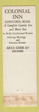 Matchbook Cover - Colonial Inn Concord MA DD Bean Full Length
