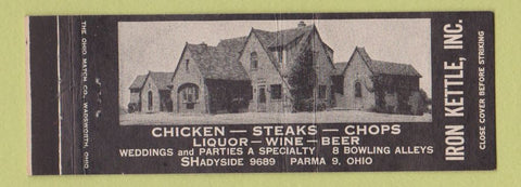 Matchbook Cover - Iron Kettle Restaurant Parma OH Full Length