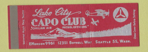 Matchbook Cover - Lake City Capo Club Seattle WA Full Length