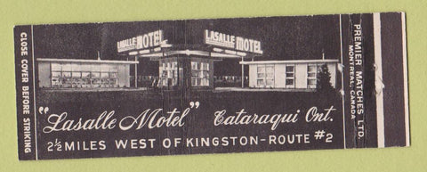 Matchbook Cover - Lasalle Motel Cataraqui ON Full Length