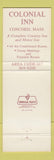 Matchbook Cover - Colonial Inn Concord MA  Full Length
