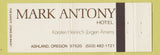 Matchbook Cover - Mark Anthony Hotel Ashland OR Full Length