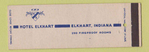 Matchbook Cover - Hotel Elkhart IN Full Length