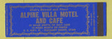 Matchbook Cover - Alpine Village Motel Cafe Pleasant Grove UT Full Length