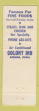 Matchbook Cover - Colony Inn Amana IA Full Length