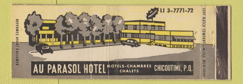 Matchbook Cover - Au Parasol Hotel Chicoutimi QC Full Length