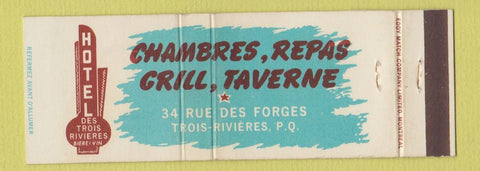 Matchbook Cover - Chamres Repas Grill Taverne Trois Rivieres QC Full Length