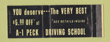 Matchbook Cover - A1 Peck Driving School NY Full Length
