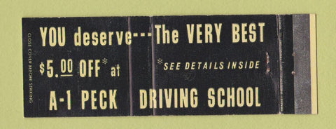 Matchbook Cover - A1 Peck Driving School NY Full Length