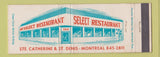 Matchbook Cover - Select Restaurant Montreal QC Full Length
