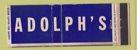 Matchbook Cover - Adolph's Restaurant San Francisco CA WEAR Full Length